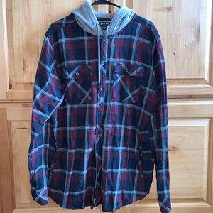 Flannel hooded jacket